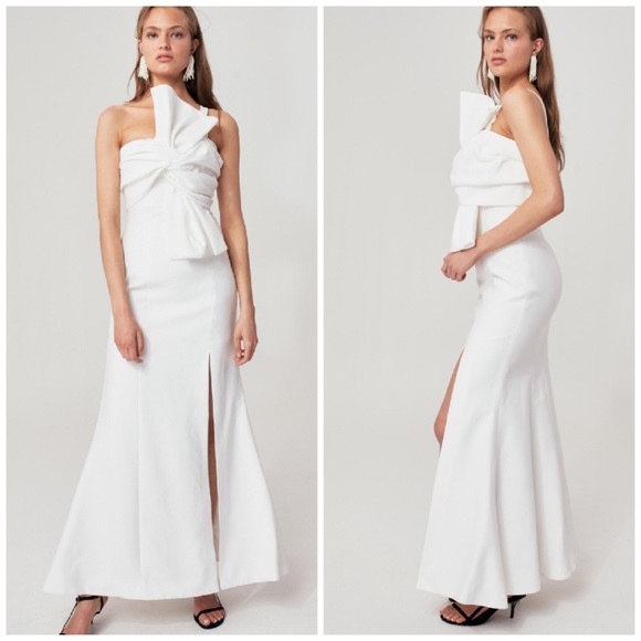 C/MEO Collective Each Other white front bow gown - Picture 6 of 10